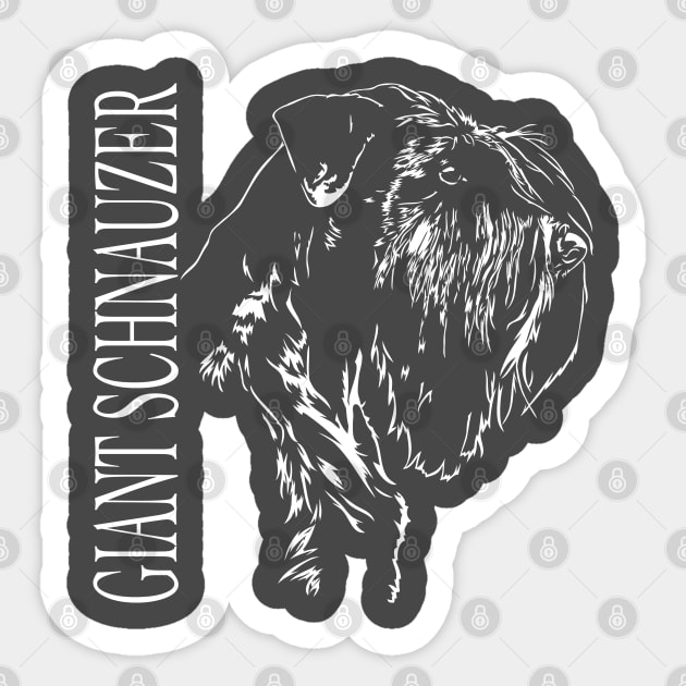 Giant Schnauzer dog lover portrait Sticker by wilsigns